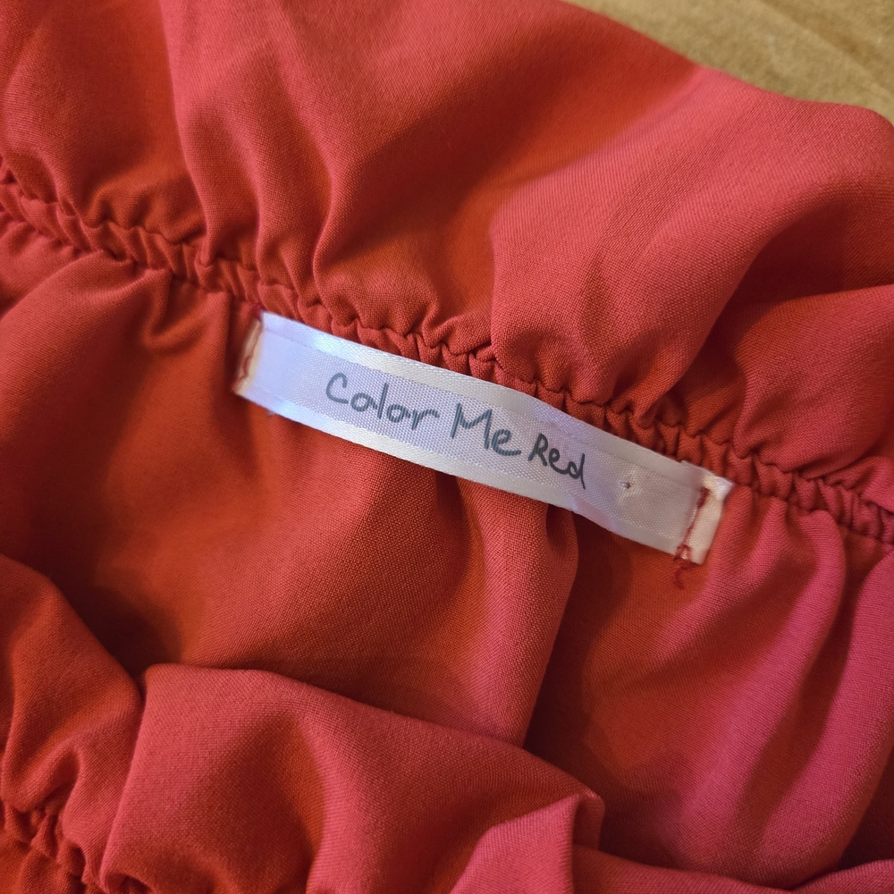 Color Me Red Vibrant Red Ruffled Mini Dress or Top - Picture 2 of 4